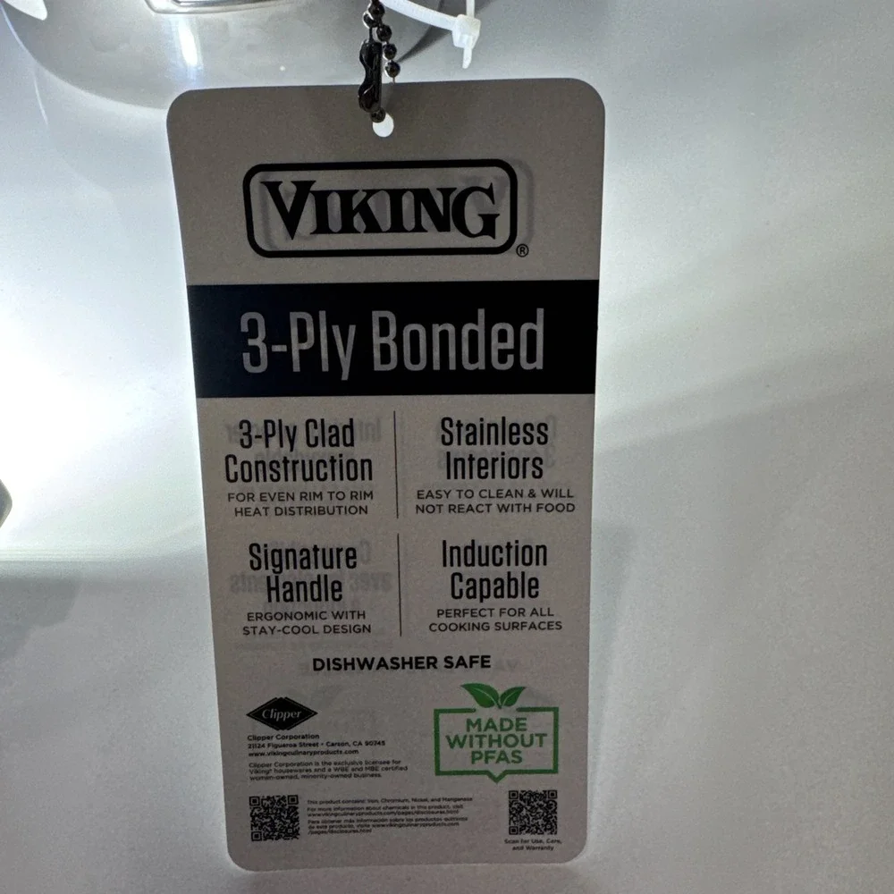 VIKING 3 Ply Stainless Steel Saucepan 2.25 Qt NEW Glass Lid Vent Inudction